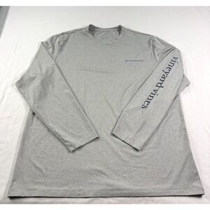 Vineyard Vines Shirt Mens XL Gray Performance Spell Out Logo Long Sleeve Stretch